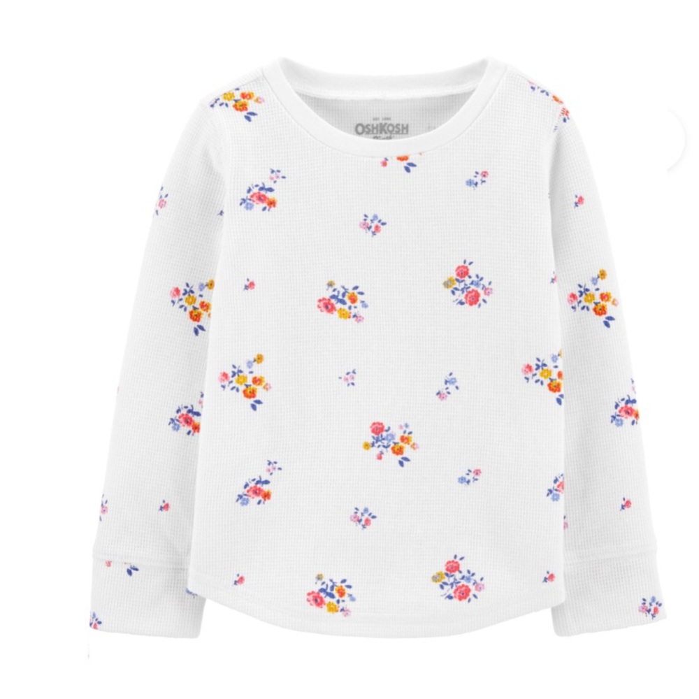 Scoop hem floral thermal top